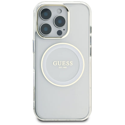 Futrola MagSafe za Apple iPhone 16 Pro, Guess, IML Metal Colored Circle, Bela