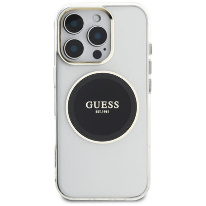 Futrola MagSafe za Apple iPhone 16 Pro, Guess, IML Metal Colored Circle, Crna