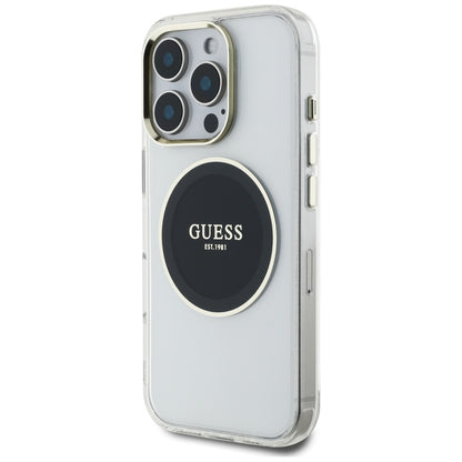 Futrola MagSafe za Apple iPhone 16 Pro, Guess, IML Metal Colored Circle, Crna