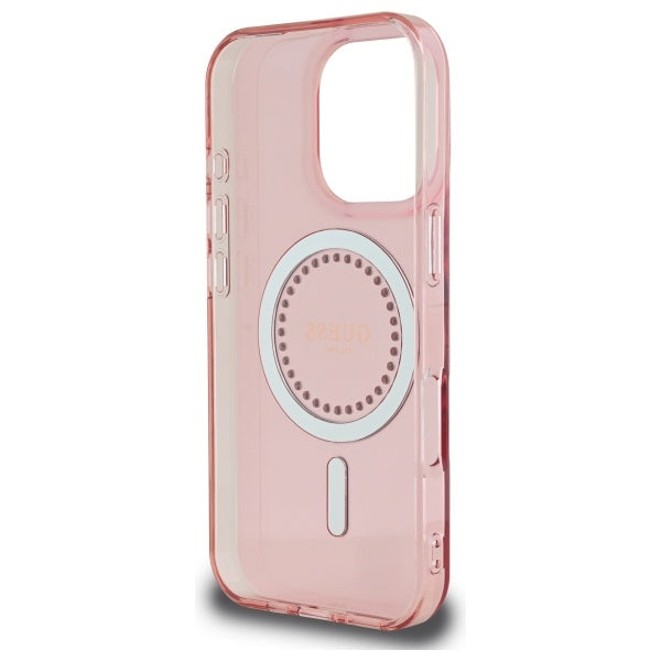 Futrola MagSafe za Apple iPhone 16 Pro, Guess, IML Rhinestone, Roze