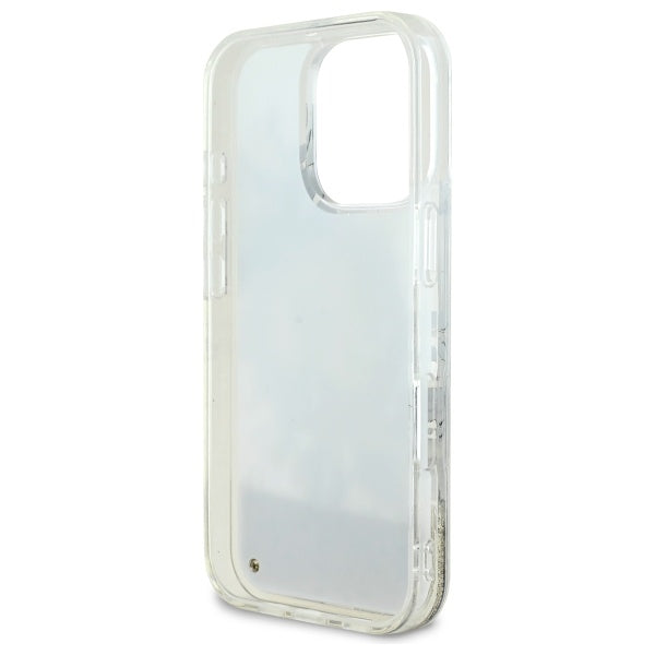 Futrola MagSafe za Apple iPhone 16 Pro, Guess, Liquid Glitter Flower, Bež