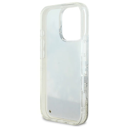 Futrola MagSafe za Apple iPhone 16 Pro, Guess, Liquid Glitter Flower, Bež