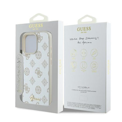 Futrola MagSafe za Apple iPhone 16 Pro, Guess, Peony Script, Bela