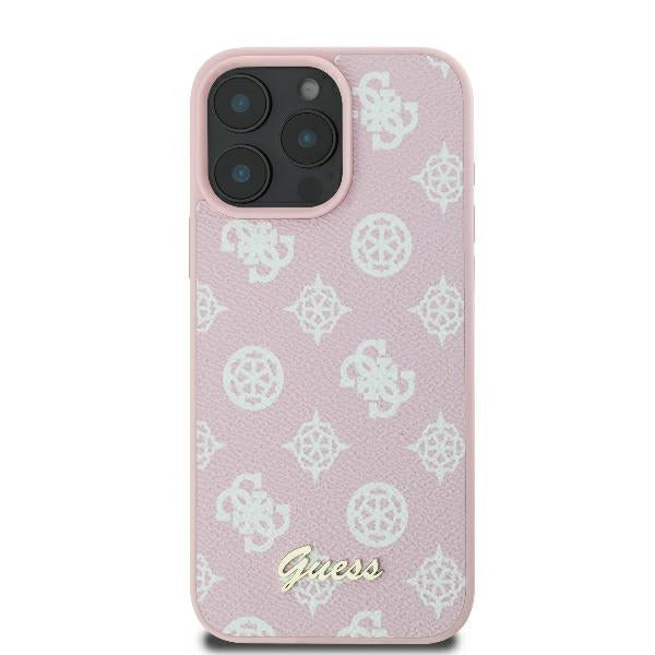 Futrola MagSafe za Apple iPhone 16 Pro, Guess, Peony Script, Roze