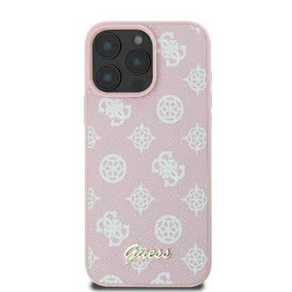 Futrola MagSafe za Apple iPhone 16 Pro, Guess, Peony Script, Roze
