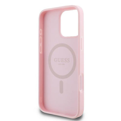 Futrola MagSafe za Apple iPhone 16 Pro, Guess, Peony Script, Roze