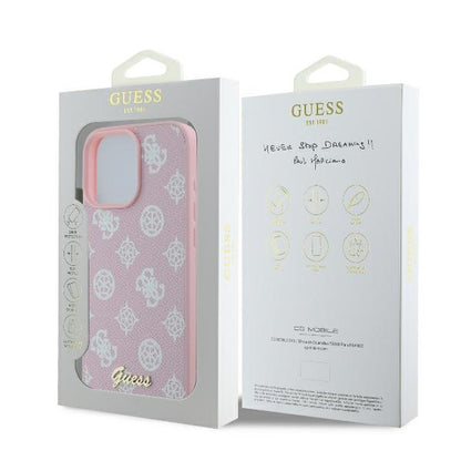 Futrola MagSafe za Apple iPhone 16 Pro, Guess, Peony Script, Roze