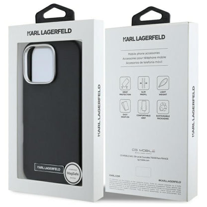 Futrola MagSafe za Apple iPhone 16 Pro, Karl Lagerfeld, FW Metal Plate, Crna