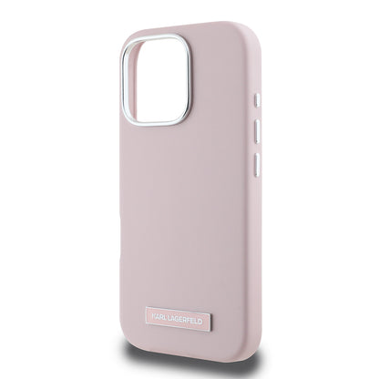 Futrola MagSafe za Apple iPhone 16 Pro, Karl Lagerfeld, FW Metal Plate, Roze