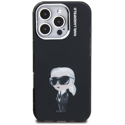 Futrola MagSafe za Apple iPhone 16 Pro, Karl Lagerfeld, IML Aquarelle Logo Karl, Crna