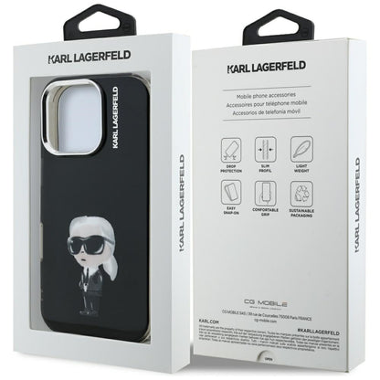 Futrola MagSafe za Apple iPhone 16 Pro, Karl Lagerfeld, IML Aquarelle Logo Karl, Crna