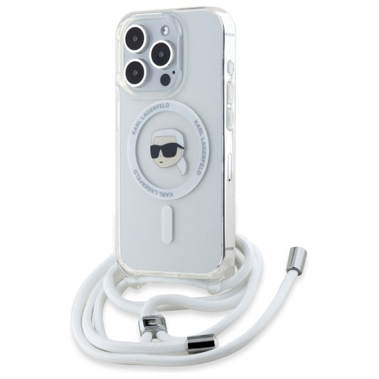 Futrola MagSafe za Apple iPhone 16 Pro, Karl Lagerfeld, IML Crossbody Karl's Head, Transparentna