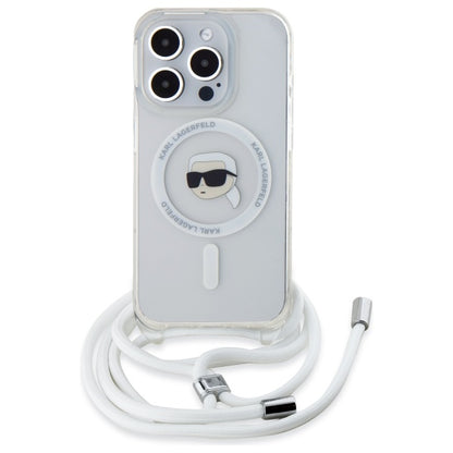 Futrola MagSafe za Apple iPhone 16 Pro, Karl Lagerfeld, IML Crossbody Karl's Head, Transparentna
