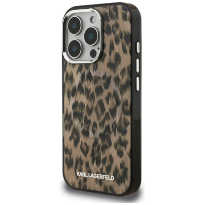 Futrola MagSafe za Apple iPhone 16 Pro, Karl Lagerfeld, IML Leopard Pattern, Braon