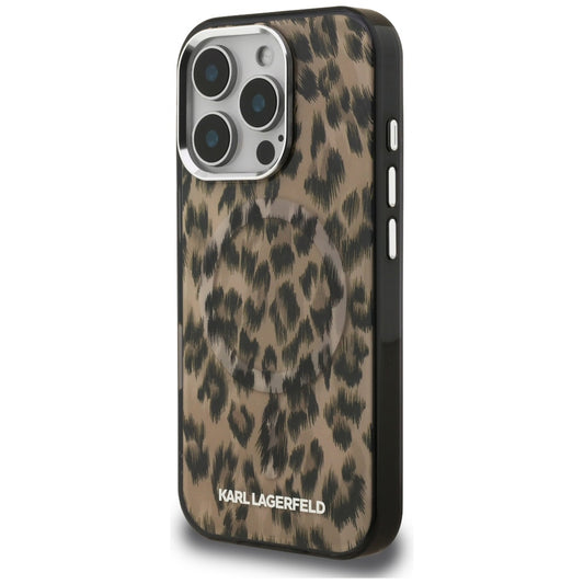 Futrola MagSafe za Apple iPhone 16 Pro, Karl Lagerfeld, IML Leopard Pattern, Braon