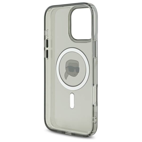 Futrola MagSafe za Apple iPhone 16 Pro, Karl Lagerfeld, IML Metal Karl's Head, Crna