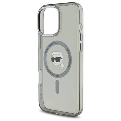 Futrola MagSafe za Apple iPhone 16 Pro, Karl Lagerfeld, IML Metal Karl's Head, Crna