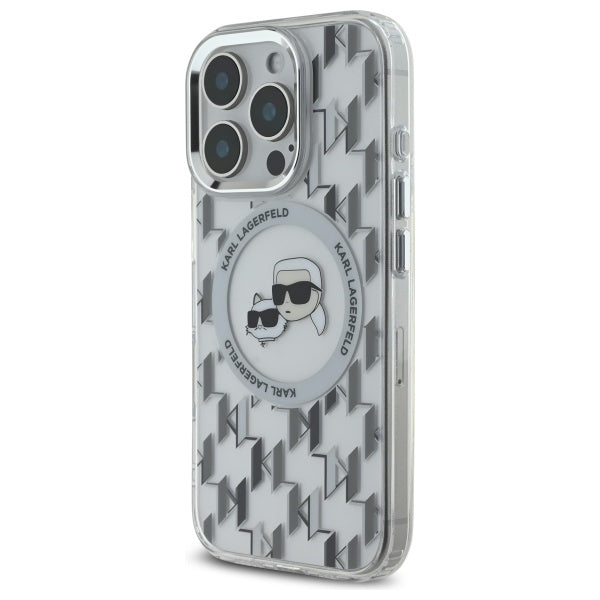 Futrola MagSafe za Apple iPhone 16 Pro, Karl Lagerfeld, IML Monogram Karl & Choupette's Heads, Transparentna