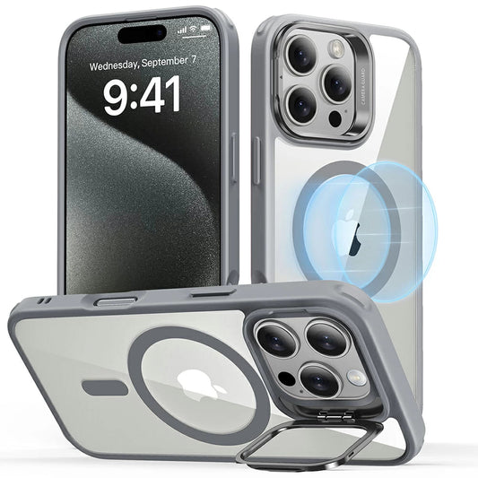 Futrola MagSafe za Apple iPhone 16 Pro Max, ESR, Classic Hybrid Kickstand, Transparentno Siva