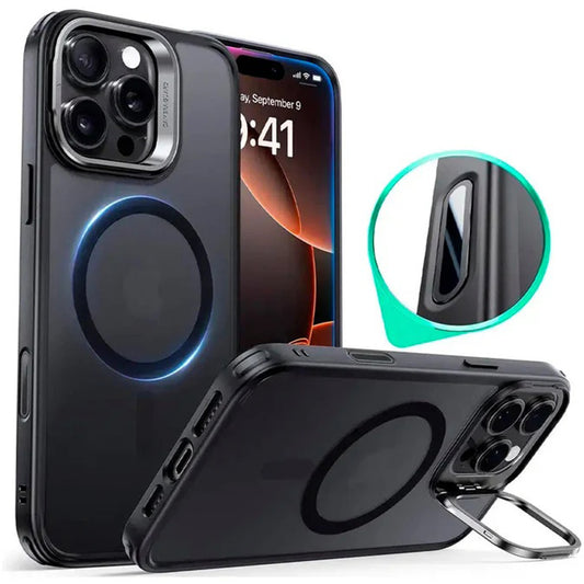Husa MagSafe za Apple iPhone 16 Pro Max, ESR, Classic Hybrid Kickstand Slide, Crna Satinirana
