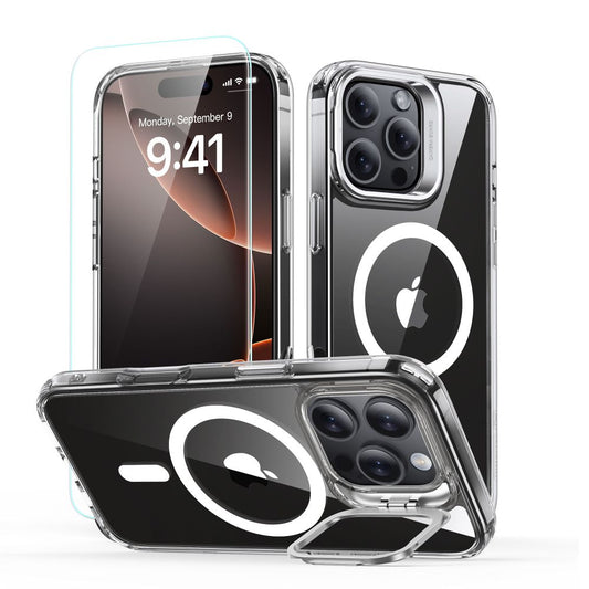 Futrola MagSafe za Apple iPhone 16 Pro Max, ESR, Classic Hybrid Kickstand sa zaštitnikom ekrana, Transparentna