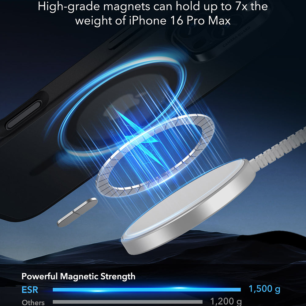MagSafe futrola za Apple iPhone 16 Pro Max, ESR, Classic Hybrid, Crna Satenska