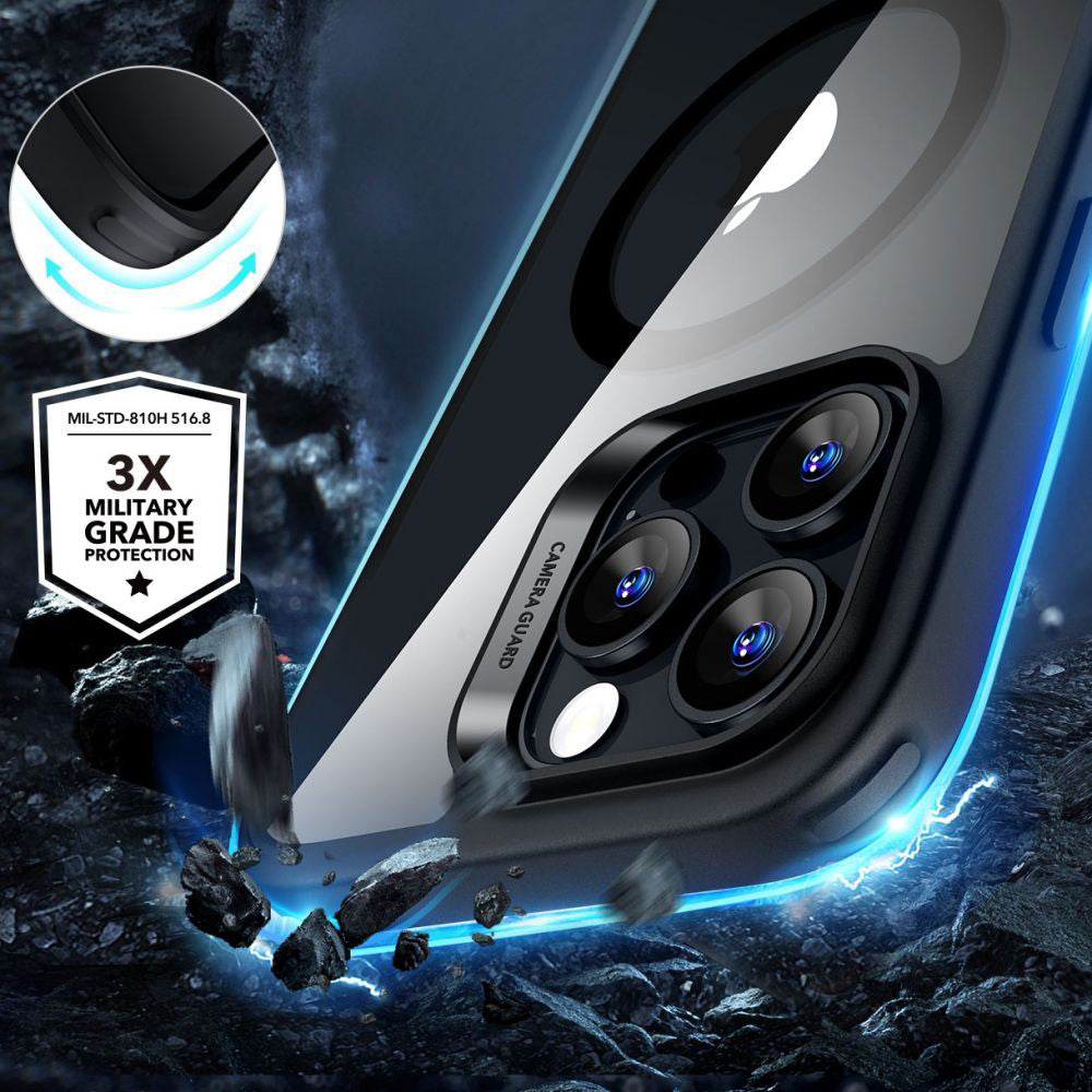 Futrola MagSafe za Apple iPhone 16 Pro Max, ESR, Classic Hybrid sa zaštitnikom ekrana, Crna Transparentna