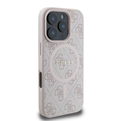 Futrola MagSafe za Apple iPhone 16 Pro Max, Guess, 4G Ring Classic Logo, Roze