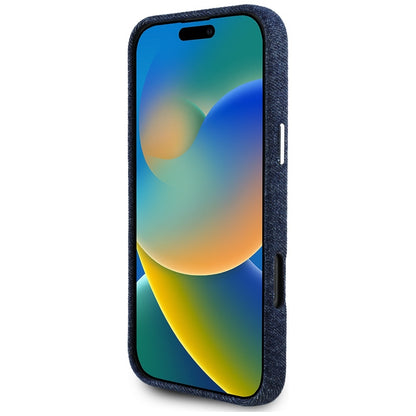 Futrola MagSafe za Apple iPhone 16 Pro Max, Guess, Denim Triangle Logo, Plava