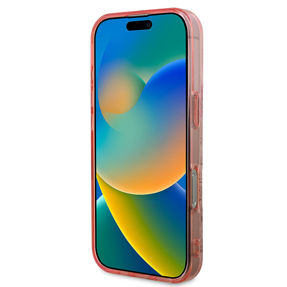 Futrola MagSafe za Apple iPhone 16 Pro Max, Guess, IML Flower & Tonal Circle, Roze