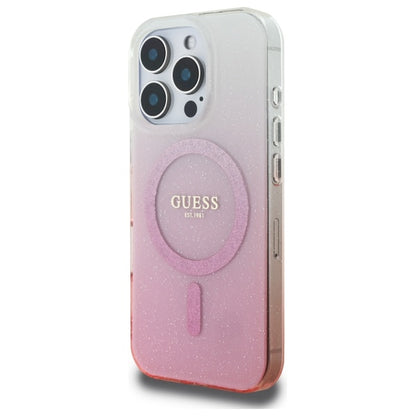 Futrola MagSafe za Apple iPhone 16 Pro Max, Guess, IML Glitter Gradient, Roze