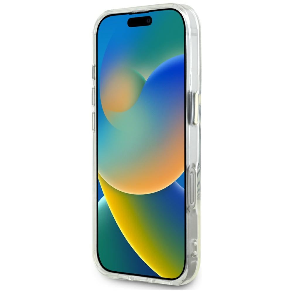 Husa MagSafe za Apple iPhone 16 Pro Max, Guess, IML Metal Colored Circle, Bela