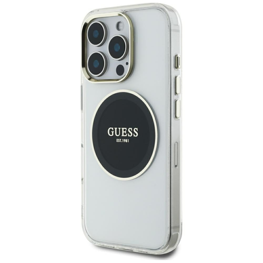 Futrola MagSafe za Apple iPhone 16 Pro Max, Guess, IML Metal Colored Circle, Crna
