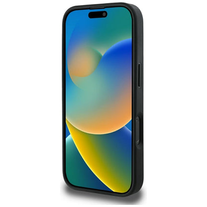 Futrola MagSafe za Apple iPhone 16 Pro Max, Guess, Peony Grained Hot Stamp Triangle, Crna