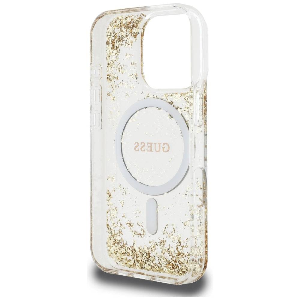 Futrola MagSafe za Apple iPhone 16 Pro Max, Guess, Resin Bottom Glitter, Zlatna
