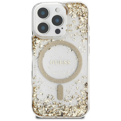 Futrola MagSafe za Apple iPhone 16 Pro Max, Guess, Resin Bottom Glitter, Zlatna