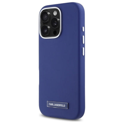 Futrola MagSafe za Apple iPhone 16 Pro Max, Karl Lagerfeld, FW Metal Plate, Plava