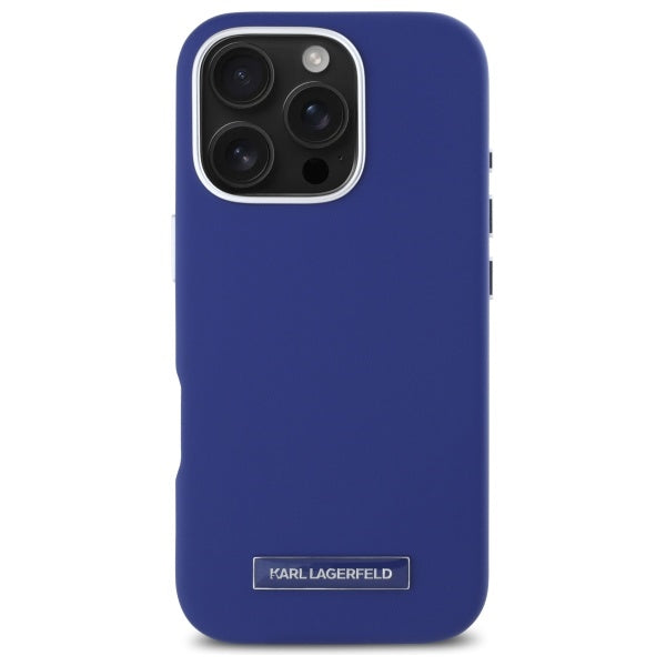 Futrola MagSafe za Apple iPhone 16 Pro Max, Karl Lagerfeld, FW Metal Plate, Plava