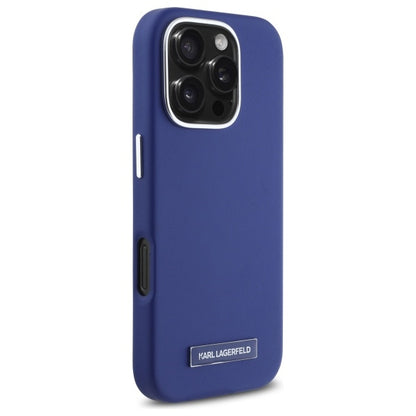 Futrola MagSafe za Apple iPhone 16 Pro Max, Karl Lagerfeld, FW Metal Plate, Plava