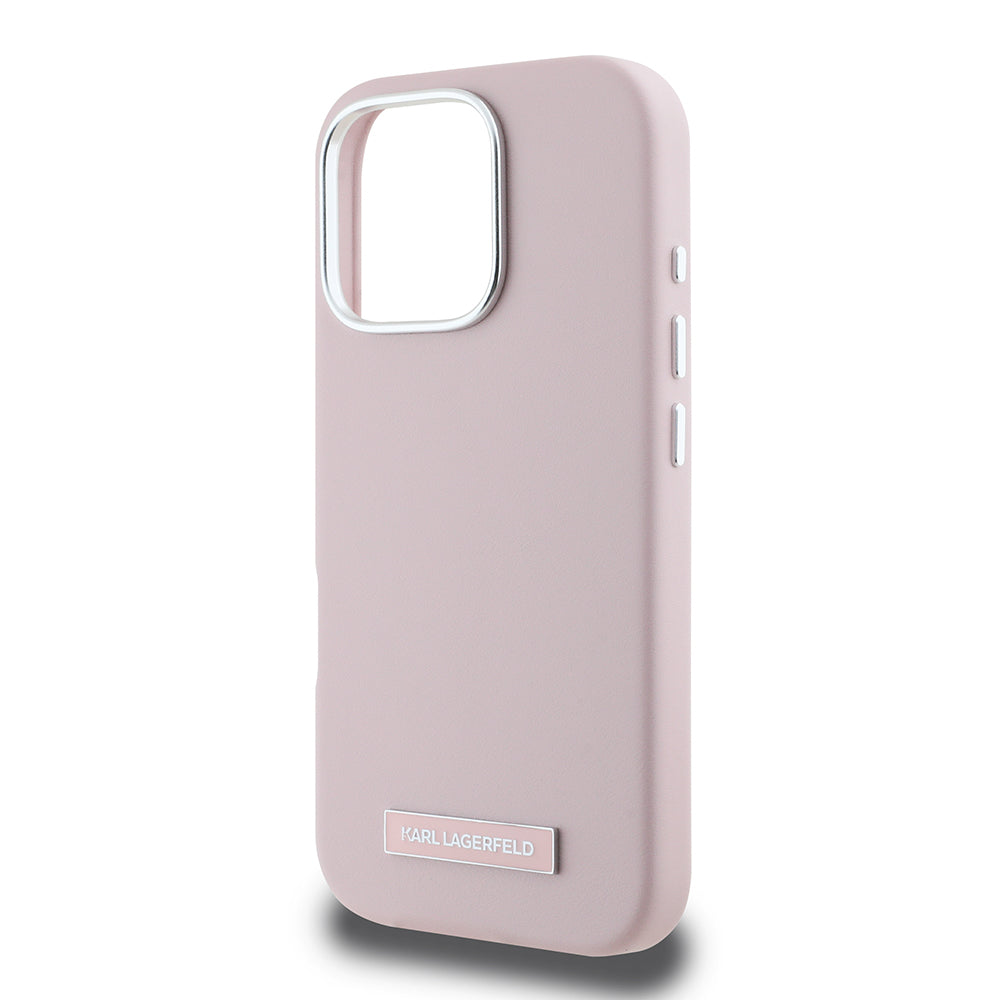 Futrola MagSafe za Apple iPhone 16 Pro Max, Karl Lagerfeld, FW Metal Plate, Roze
