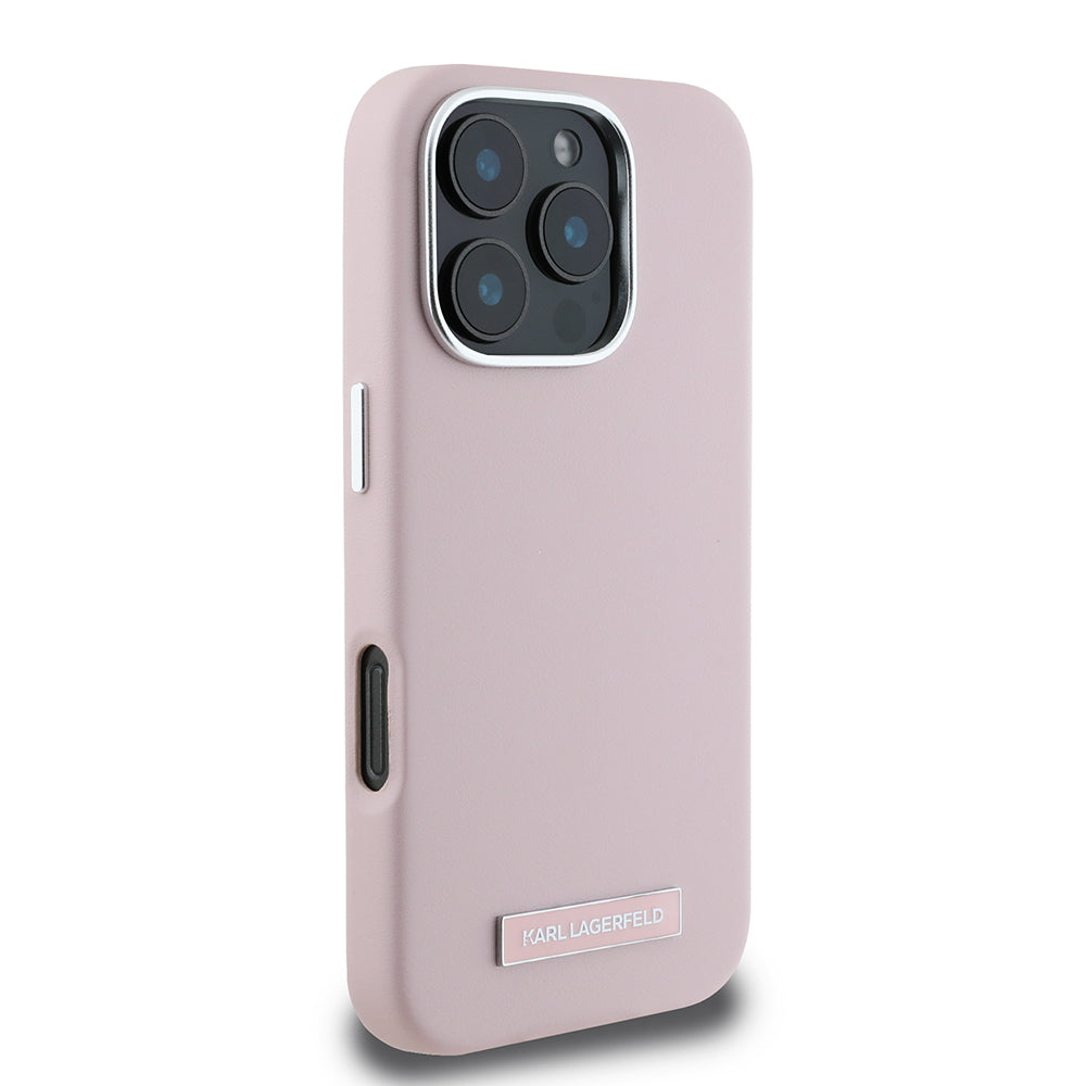 Futrola MagSafe za Apple iPhone 16 Pro Max, Karl Lagerfeld, FW Metal Plate, Roze