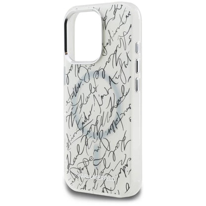 Futrola MagSafe za Apple iPhone 16 Pro Max, Karl Lagerfeld, IML Karl Script Pattern, Bela