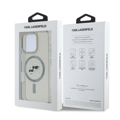 Futrola MagSafe za Apple iPhone 16 Pro Max, Karl Lagerfeld, IML Metal Karl & Choupette's Heads, Crna