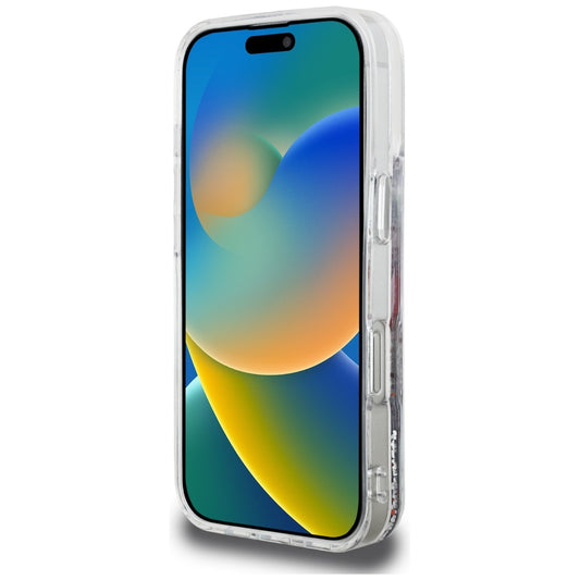 Husa MagSafe za Apple iPhone 16 Pro Max, Karl Lagerfeld, Liquid Glitter Choupette Logo, Transparentna