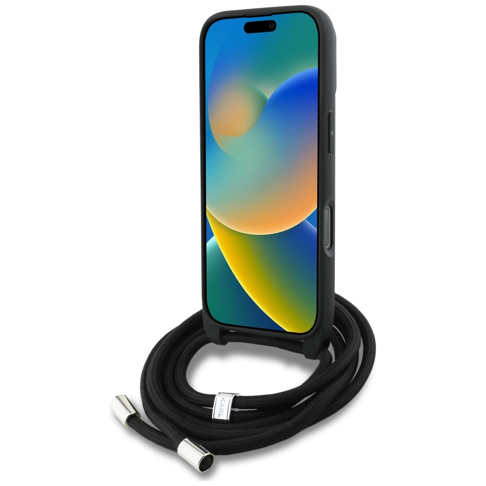 Futrola MagSafe za Apple iPhone 16 Pro Max, Karl Lagerfeld, Saffiano Crossbody, Siva