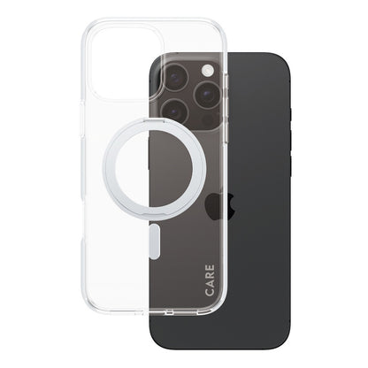 Futrola MagSafe za Apple iPhone 16 Pro Max, PanzerGlass, Care Feature Kickstand, Srebrno Transparentna