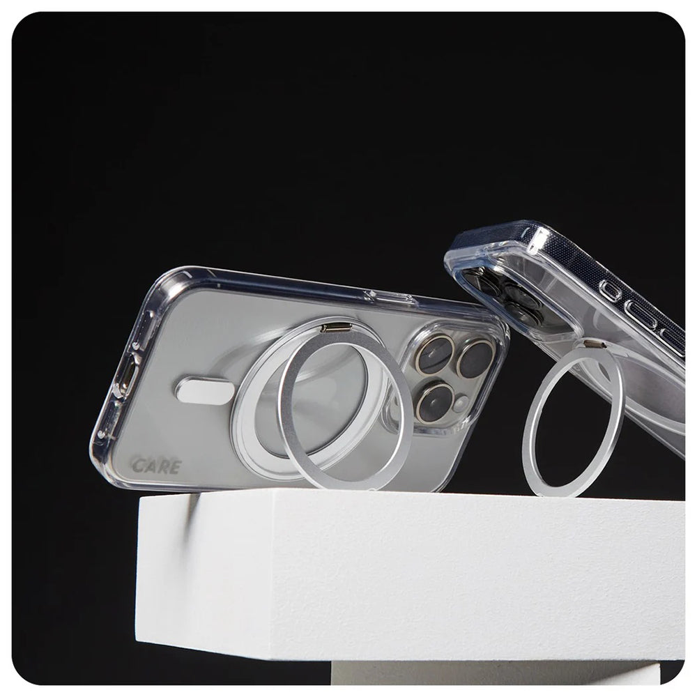 Futrola MagSafe za Apple iPhone 16 Pro Max, PanzerGlass, Care Feature Kickstand, Srebrno Transparentna
