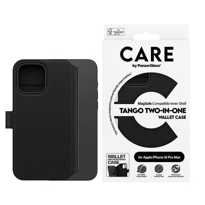 Futrola MagSafe za Apple iPhone 16 Pro Max, PanzerGlass, Care Feature Tango Two-in-One, Crna