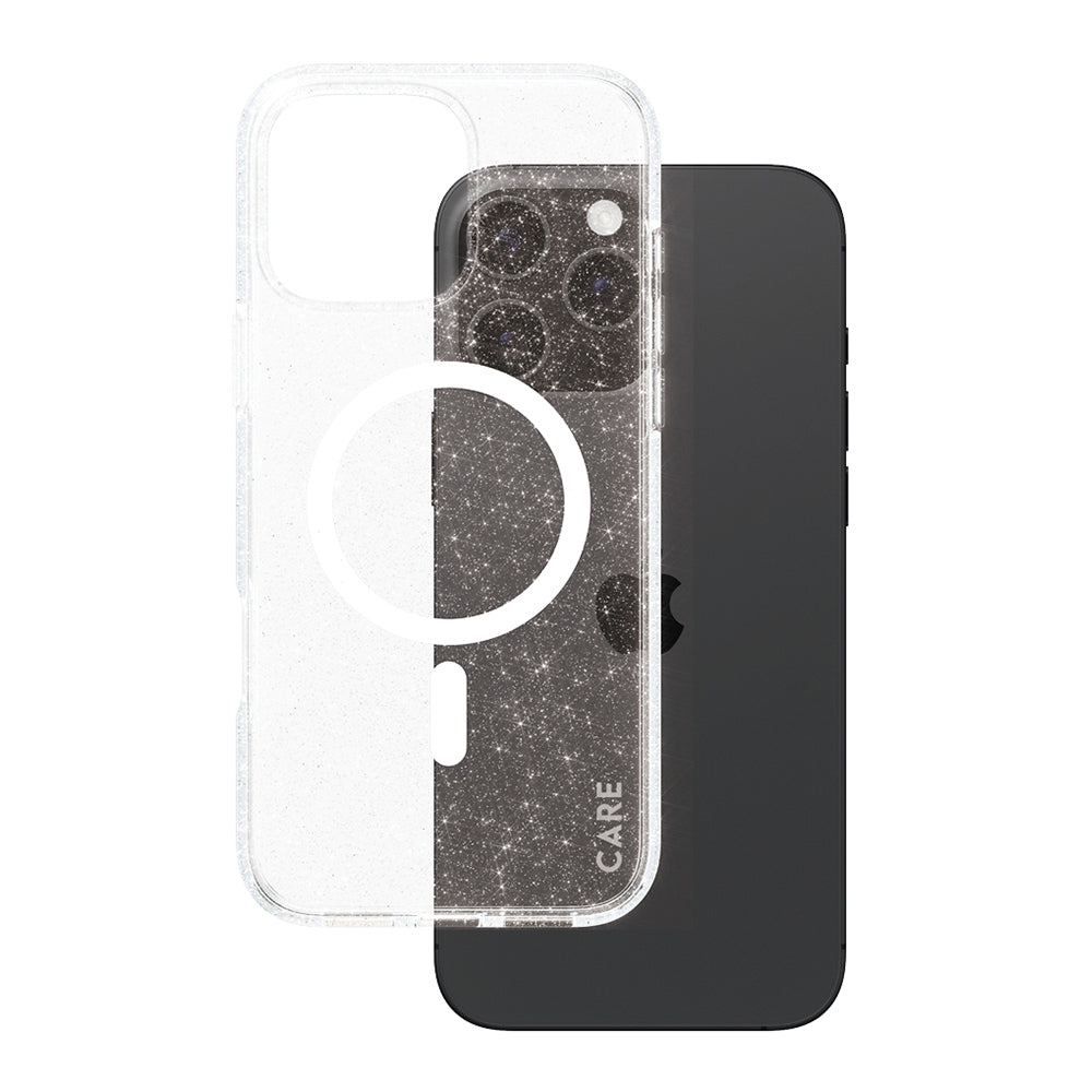 Futrola MagSafe za Apple iPhone 16 Pro Max, PanzerGlass, Care Urban Combat Star Lit, Transparentna Bela