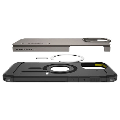 Futrola MagSafe za Apple iPhone 16 Pro Max, Spigen, Tough Armor, Siva ACS08012